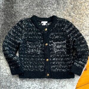 J.Crew Crewcuts Girls' Black Bouclé Lady Jacket/Sweater